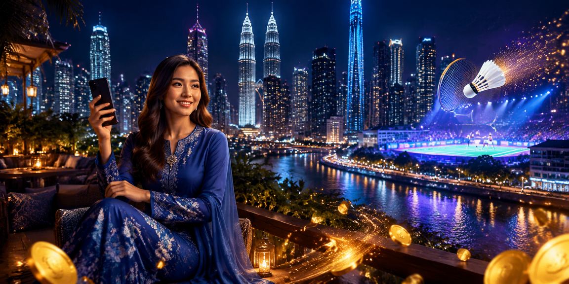 Pengguna Malaysia menikmati kasino dalam talian win111 melalui telefon bimbit dalam pakaian tradisional
